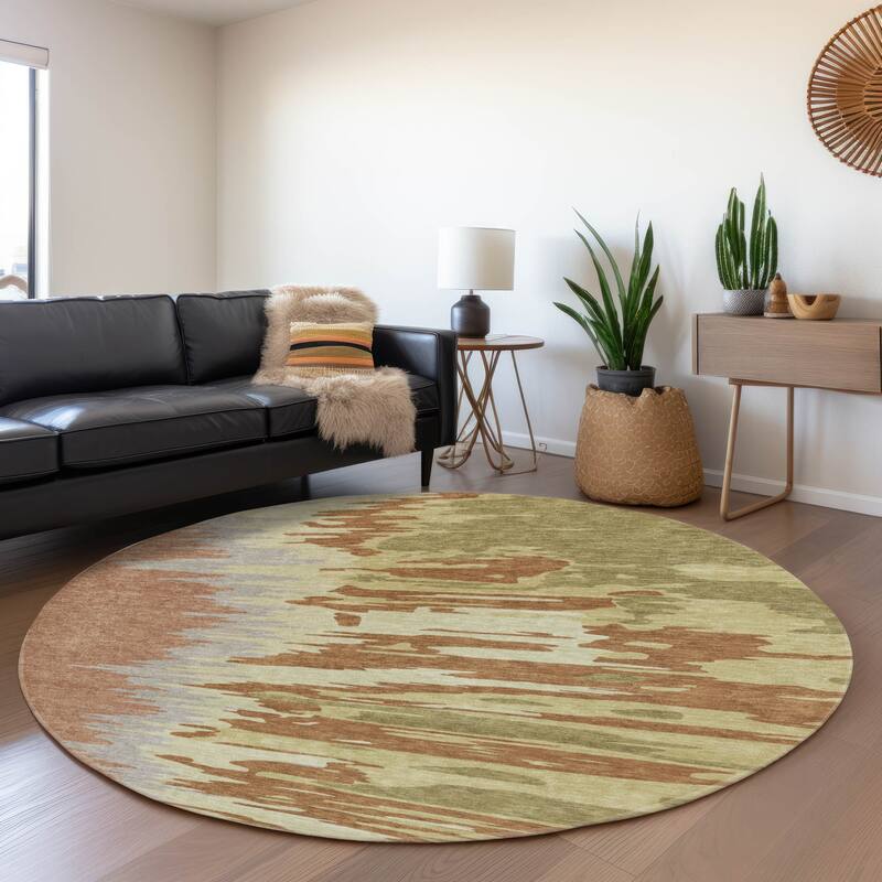 Premium Washable Super Soft Modern Ombre Mayfield Rug - Rust - 8' x 8'