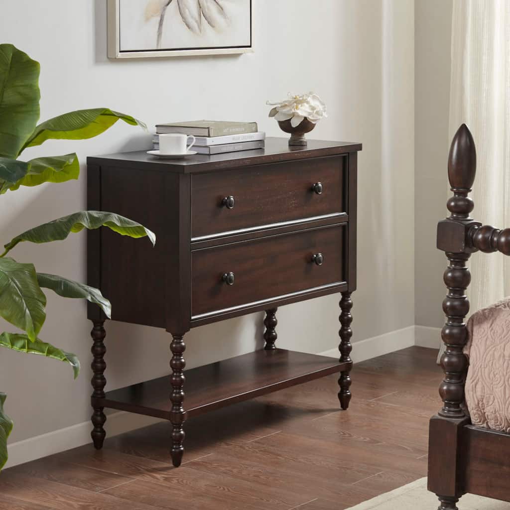 Roomfitters Beckett Accent Console, Traditional Wood Hallway Unit with Storage and Lower Shelf