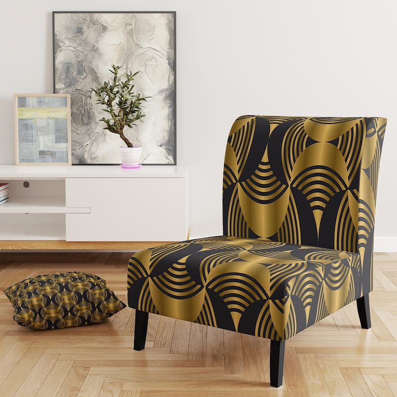 Designart "Deco Style Modern Pattern" Upholstered Mid-Century Accent Chair - Arm Chair
