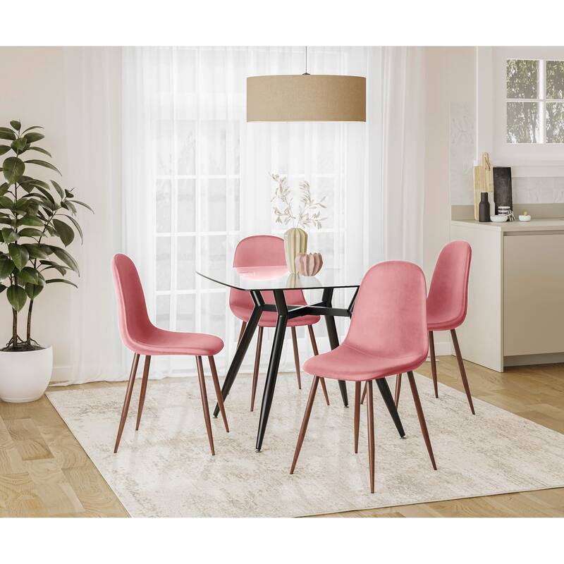 Pebble Mid-Century Modern Upholstered Accent / Dining Chair (Set of 2)