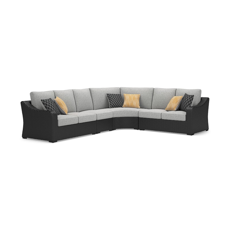 Signature Design by Ashley Beachcroft Black/Gray 4-Piece Outdoor Sectional - 180" W x 145" D x 35" H