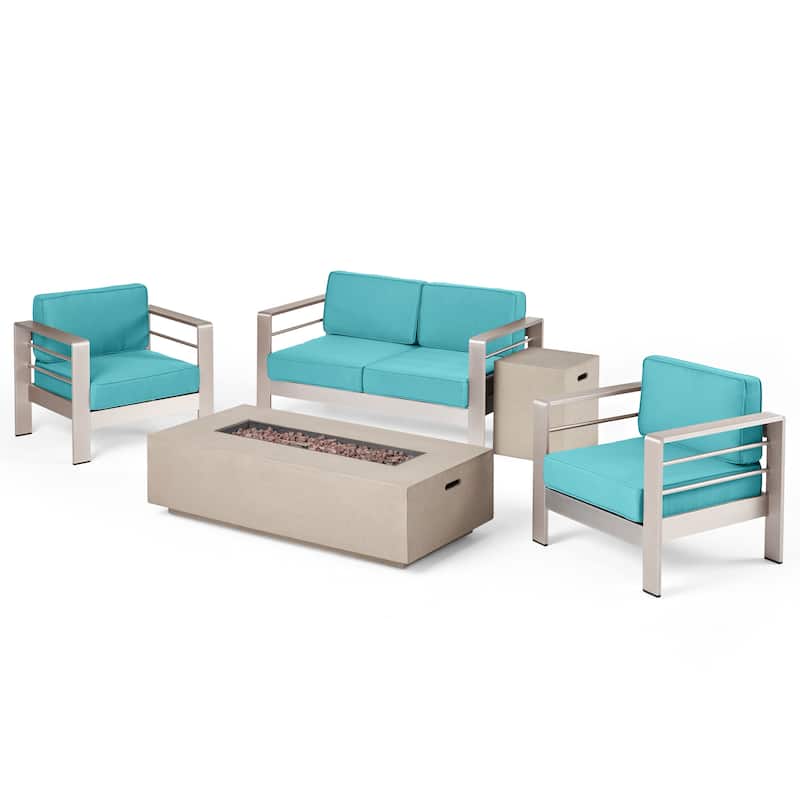 Cape Coral 5-piece Patio Fire Pit Chat Set by Christopher Knight Home