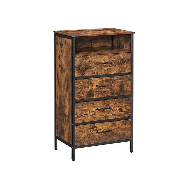 Industrial Brown 4-Drawer Small Dresser with Shelf - Bed Bath & Beyond -  34780500