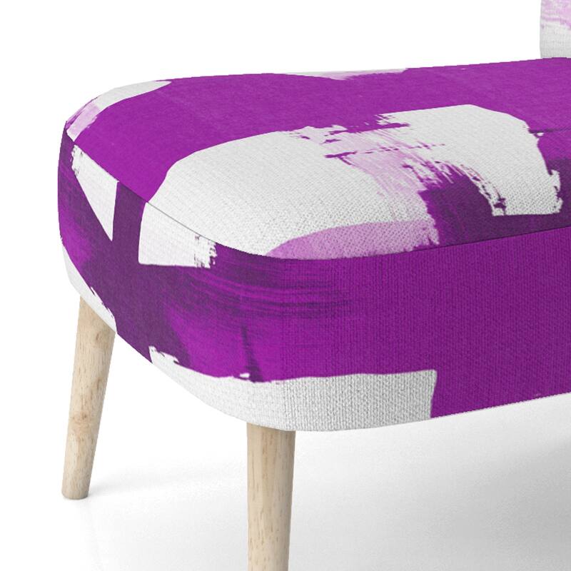 Designart "Black & White Crossing Paths I" Upholstered Abstract Accent Chair - Modern Arm Chair For Bedroom
