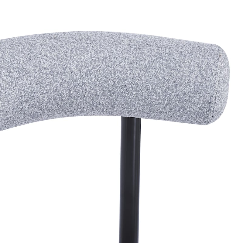 Open Back Upholstered Dining Chair Set of 2 Modern Kitchen Chairs with Metal, Fabric Dining Room Chairs for Living Room