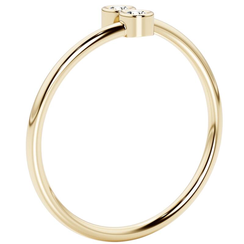 14k Gold Plated Sterling Silver Lab Diamond 1/20 ct Stacking Ring Band