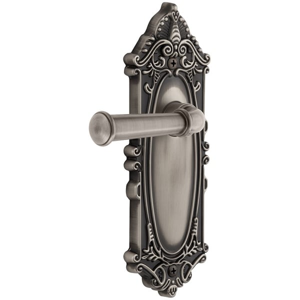 Grandeur GVCGEO_PRV_234 Grande Victorian Solid Brass Rose Privacy Door Lever Set with Georgetown Lever and 2-3/4" Backset