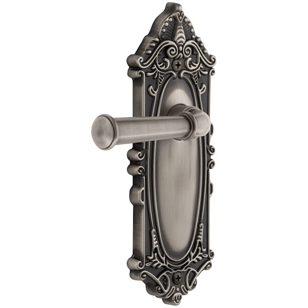 Grandeur GVCGEO_PSG_234 Grande Victorian Solid Brass Rose Passage Door Lever Set with Georgetown Lever and 2-3/4" Backset