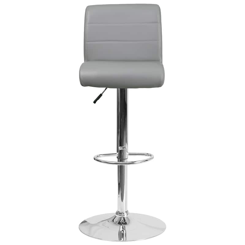 Vinyl Adjustable Height Barstool - 16.25"W x 19.5"D x 36.75" - 44.75"H