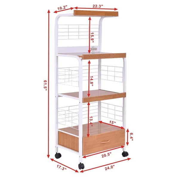 Costway 62 Bakers Rack Microwave Stand Rolling Costway 62 Bakers Rack Microwave Stand Rolling
