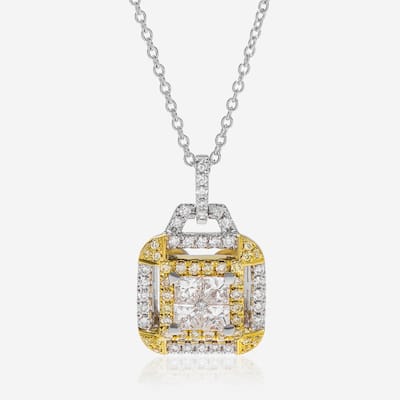 Gregg Ruth 18K Gold, White Diamond and Fancy Yellow Diamond Pendant Necklace - 18