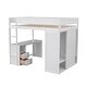 preview thumbnail 29 of 33, Modern Full Size Wood Loft Bed Kids Bed with Wardrobes and Two Storage Drawers,Desk with Cabinet