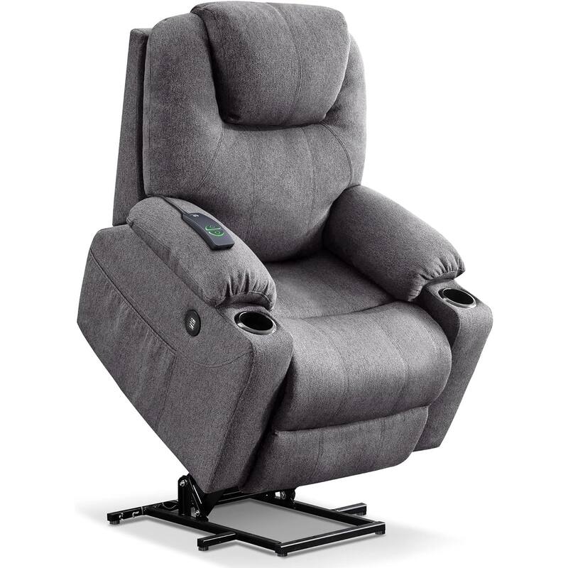 MCombo Electric Power Lift Recliner Chair Sofa with Massage and Heat, 3 Positions, USB Ports, Fabric 7040