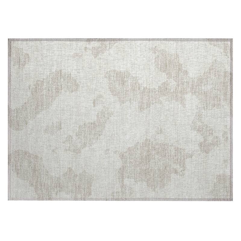 Machine Washable Indoor/ Outdoor Contemporary Abstract Chantille Rug