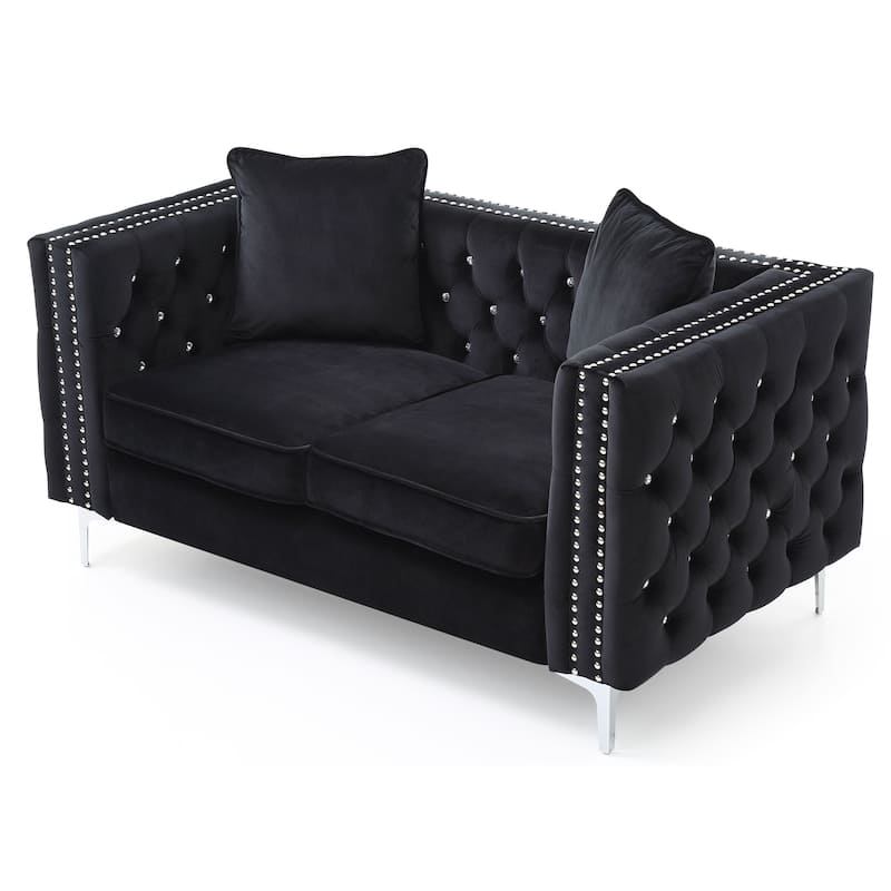 Paige Tufted Velvet Loveseat