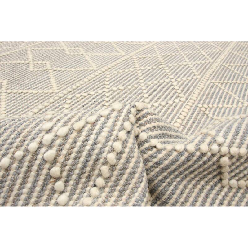 ECARPETGALLERY Braid weave Sienna Grey Wool Rug - 5'1 x 7'10