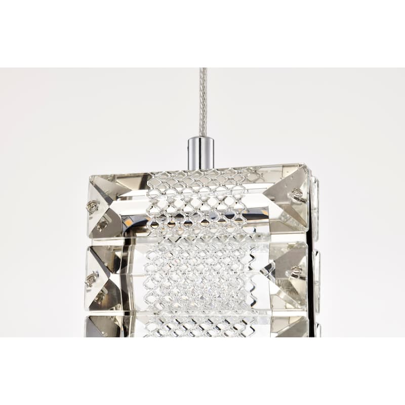 Nova LED 16 Inch Mini Pendant Polished Nickel Finish K9 Crystal - Polished Nickel