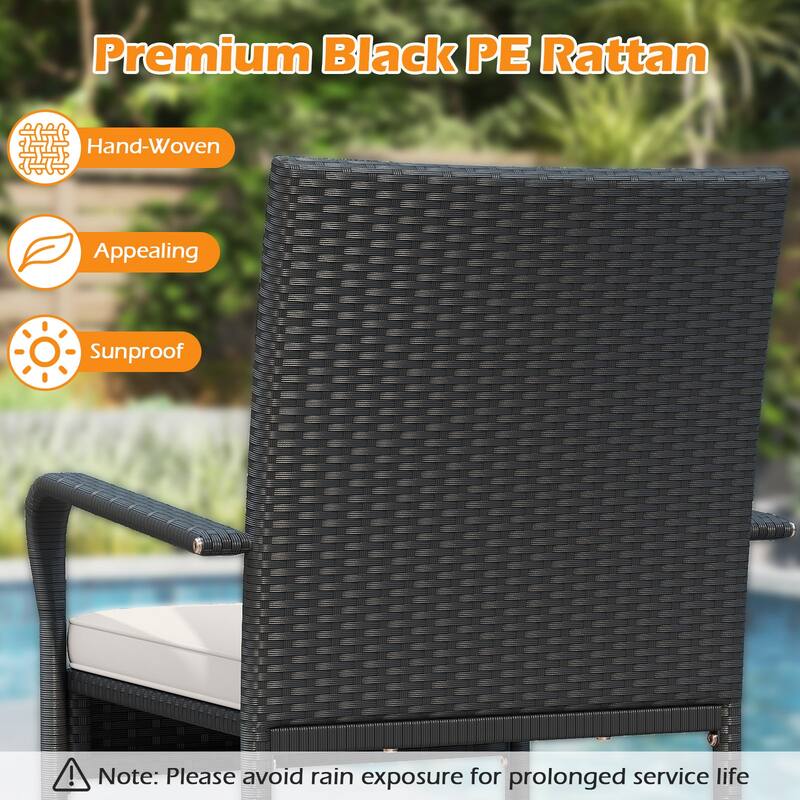 Gymax 3 Piece Patio Furniture Set Outdoor Wicker Chair & Table Set w/