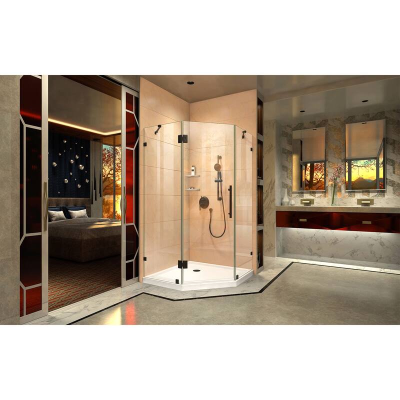 DreamLine Prism Lux 40 3/8 in. x 40 3/8 in. x 72 in. Fully Frameless Hinged Shower Enclosure - 40.38" x 40.38"