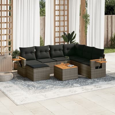 vidaXL Garden Sofa Set Gray, Dark Gray - 21.7 x 21.7 x 14.6