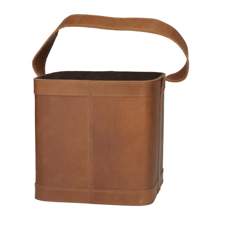 Black or Red Leather Handmade 4 Bottle Kitchen Wine Holder with Carrying Handle