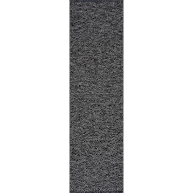 Alameda Solid Color Chevron Machine Washable Indoor Area Rug