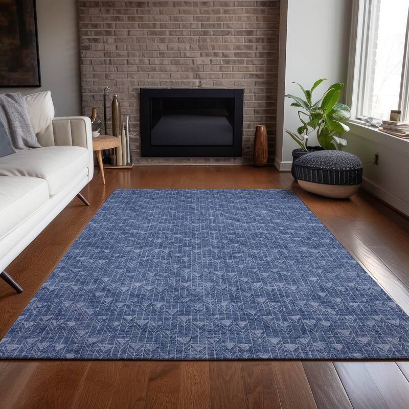 Alfiri Sleek Geometric Weather Resistant Timeless Fusion Outdoor Rug