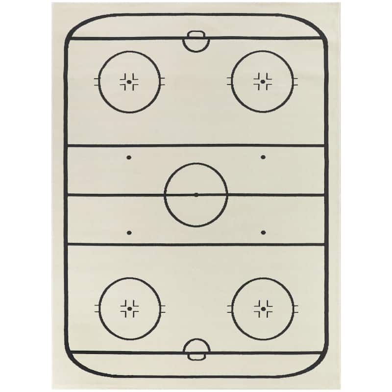 Mod-Tod Hockey Time Kids Area Rug