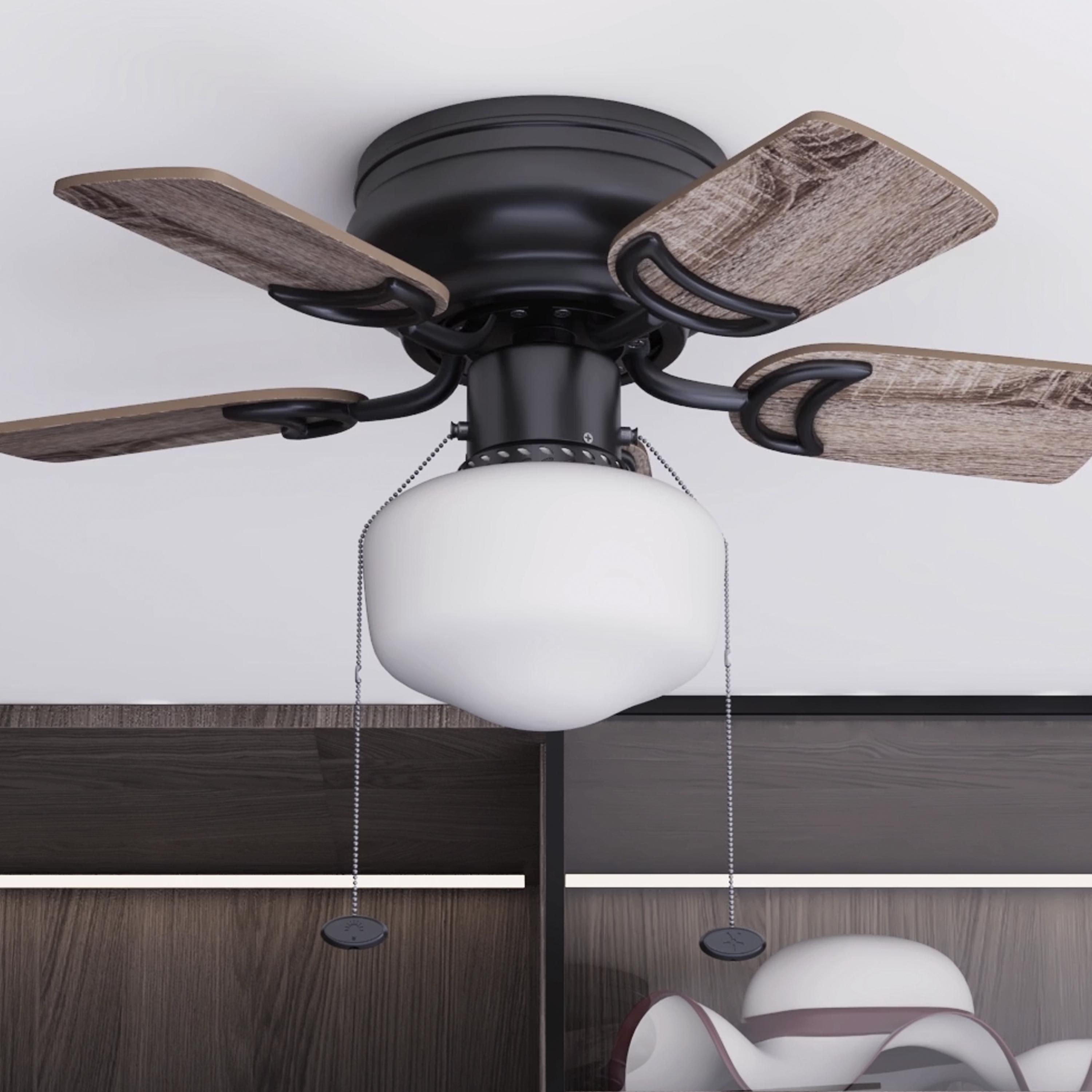 Hero 28-in White Indoor Flush Mount Ceiling Fan with Light (5-Blade) in the Ceiling  Fans department at
