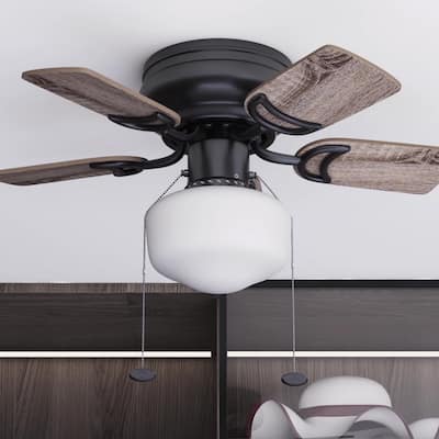 28" Prominence Home Hero Farmhouse Hugger / Low Profile Ceiling Fan, Bronze