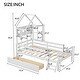 preview thumbnail 9 of 28, Twin Size House Platform Bed with 1 Storage Drawer and Guardrail, Solid Wood Kids Bed Frame with House-Shaped Headboard & Ladder