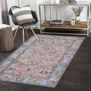 Ithica Handmade Distressed Contemporary Pink Area Rug