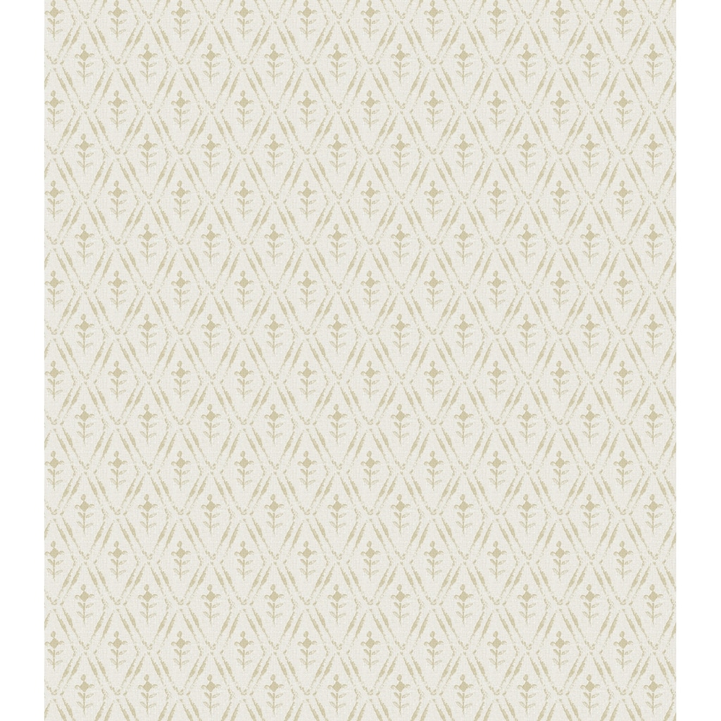 Chris Loves Julia x A-Street Prints Tillie Neutral Diamond Floral Wallpaper