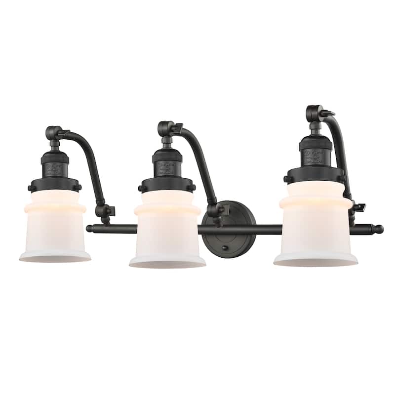 Innovations Lighting Small Canton 3 Light 28" Wide Bathroom Vanity - Oil Rubbed Bronze / Matte White