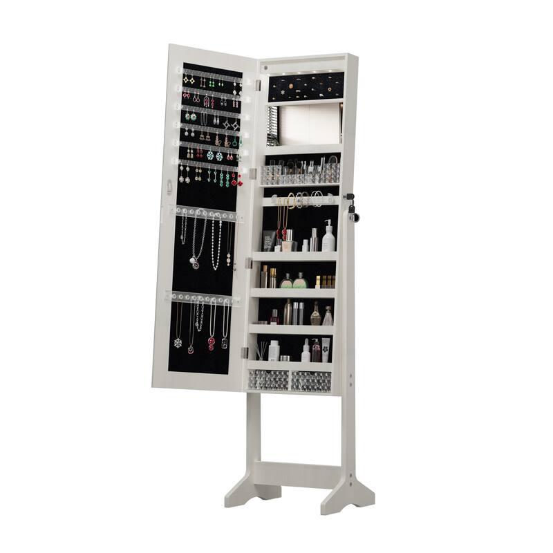 Jewelry Cabinet Armoire with Full Length Mirror