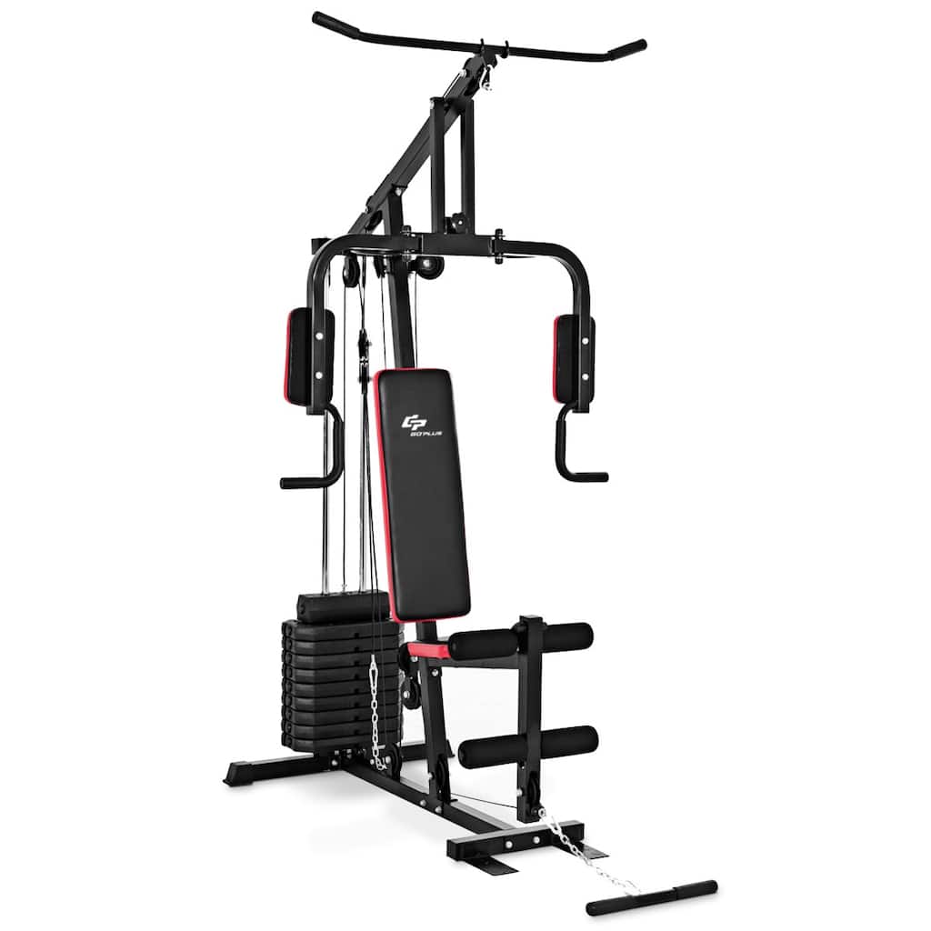 Costway Multifunction Cross Trainer Workout Machine Strength Training Fitness Exercise - Black