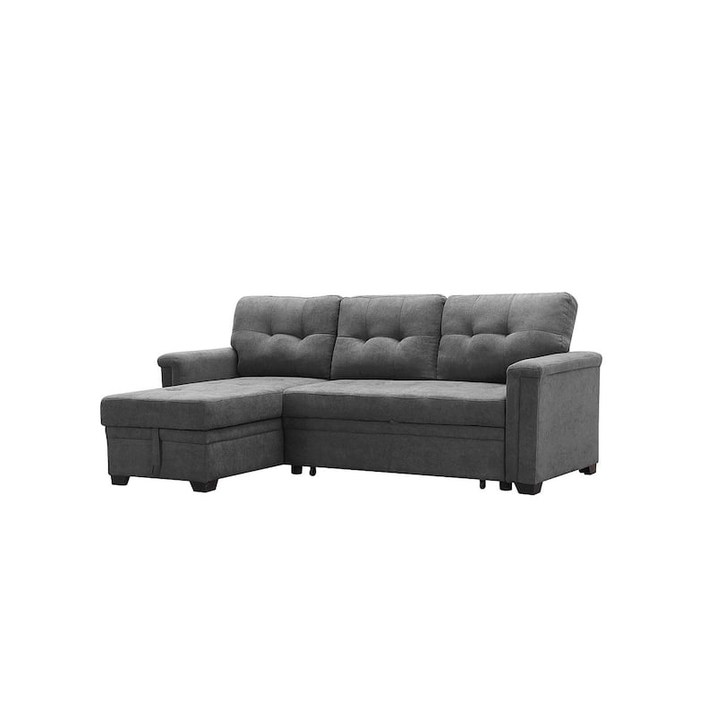 Reversible Sleeper Sectional Sofa with Storage Chaise, USB Charging Ports and Pocket