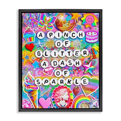 Stupell Pinch Of Glitter & Sparkle Framed Floater Canvas Wall Art Design By Jess Stempel