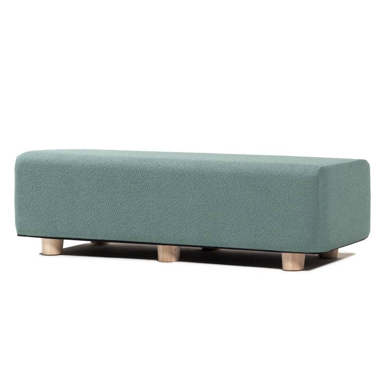 Jaxx Caya 4-in-1 Large Bed Bench, Giant Ottoman, Dining Bench, and Yoga and Massage Platform, King, Boucle