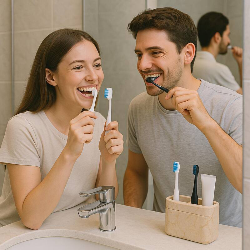 Creative Home Champagne Marble Stone Toothbrush, Tooth Brush Holder, Paste Holder - Beige