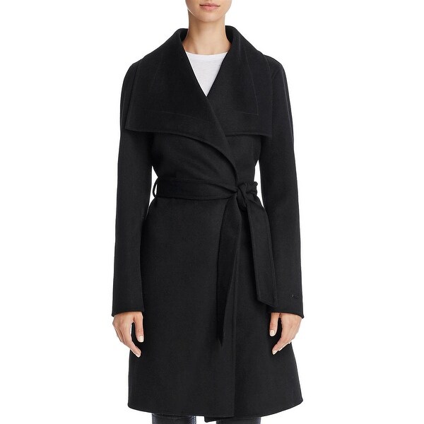 tahari double face wrap coat