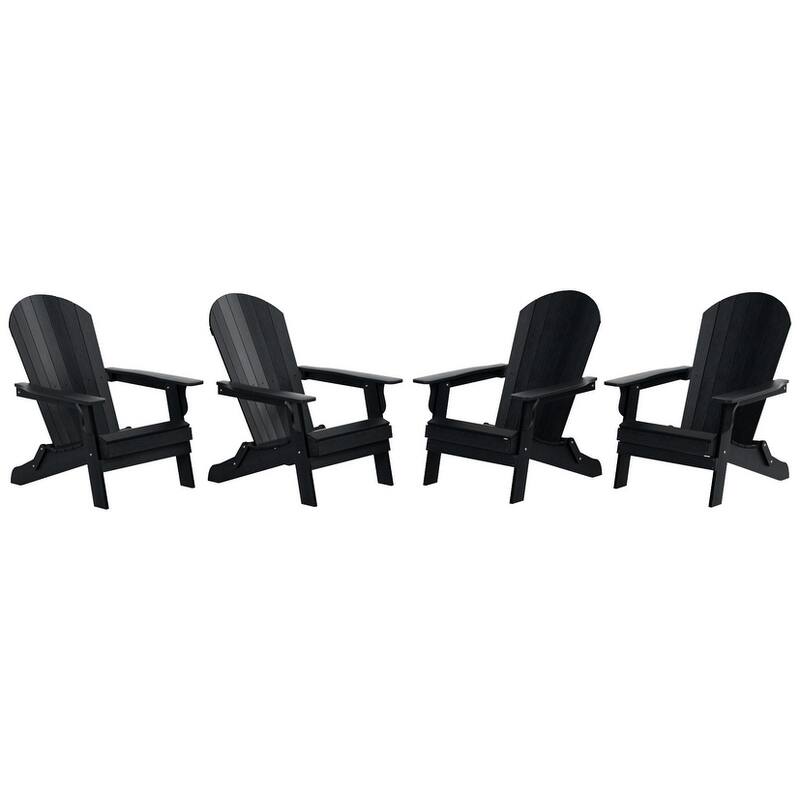 Vineyard HIPS Outdoor Folding Eco-Friendly All Weather Seashell Adirondack Chair (Set of 4)