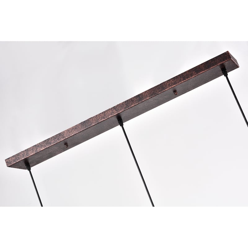 Jerri Antique Copper 3-Light 5-Tier Hanging Crystals Kitchen Island Pendant Light