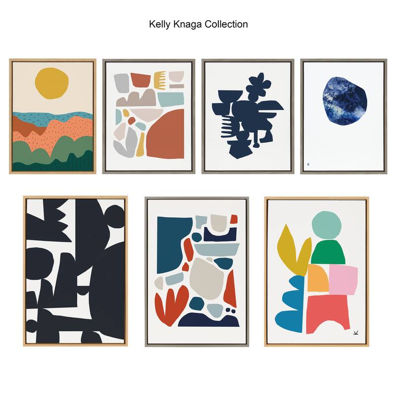 Kate and Laurel Sylvie Meditation 1 and 2 Framed Canvas by Kelly Knaga