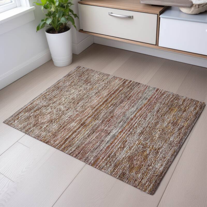 Premium Washable Super Soft Tribal Moroccan Mayfield Rug - Copper - 1'8" x 2'6"