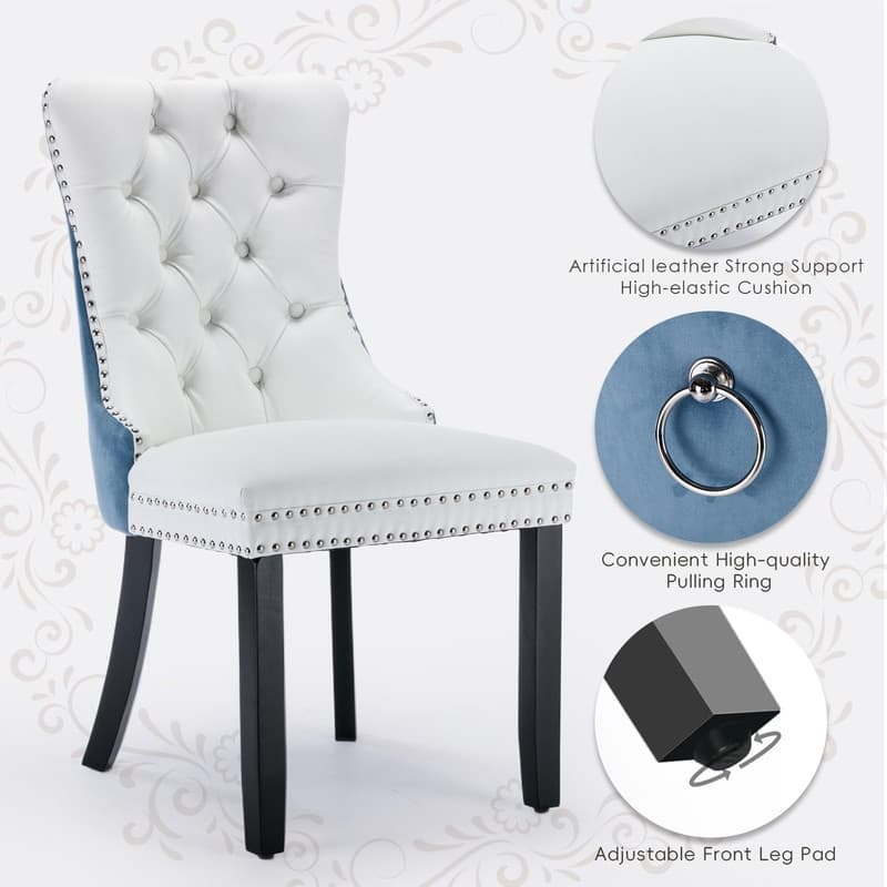 Tufted Naliheads Solid Wood Upholstered Dining Chairs (Set of 4)