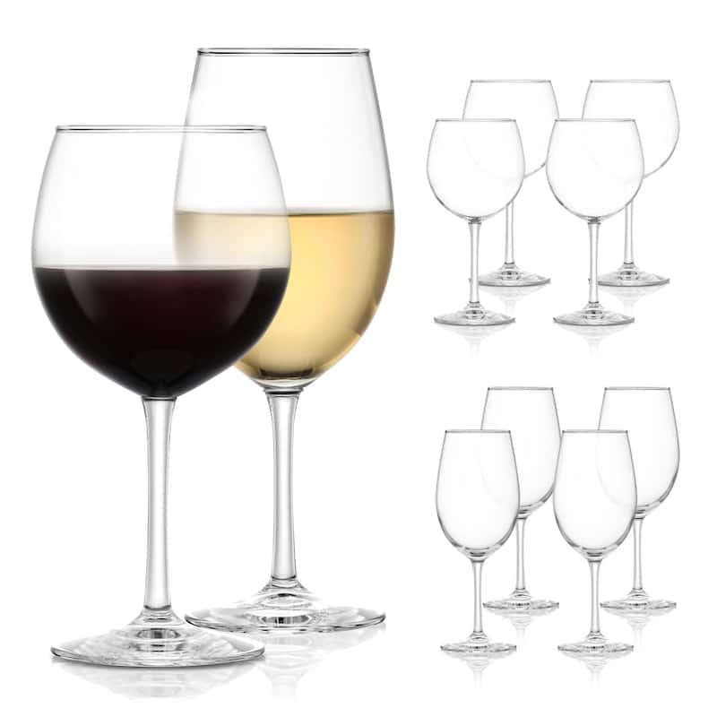 Libbey Vineyard Reserve 8-Piece Wine Glass Party Set for Chardonnay and Merlot/Bordeaux - Set of 8