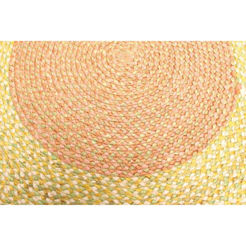 ECARPETGALLERY Braided Weave Palas Denizli Tan Jute Rug - 3'2 x 3'2