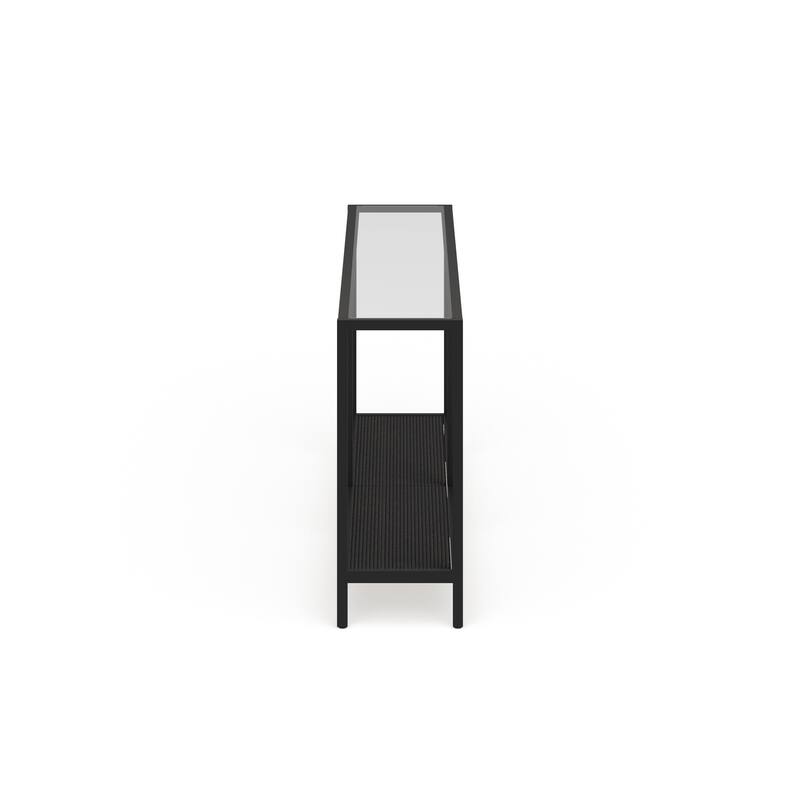 Rigan Modern Metal and Glass Console Table