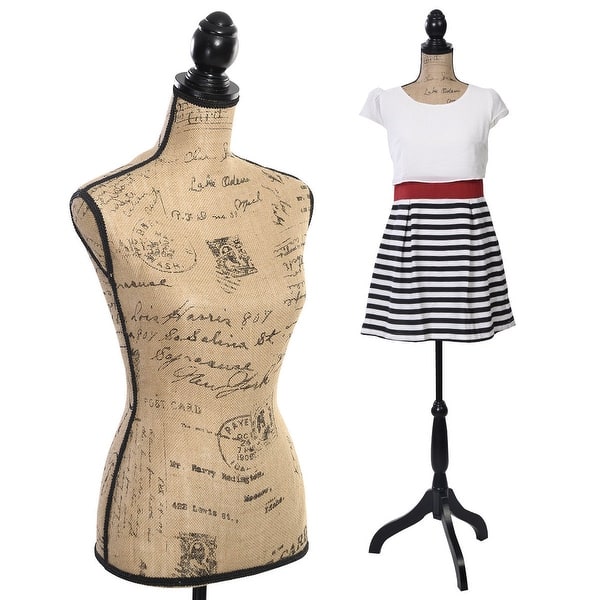 Costway Female Mannequin Torso Dress Form Display W Black Tripod Stand New Overstock 15964939